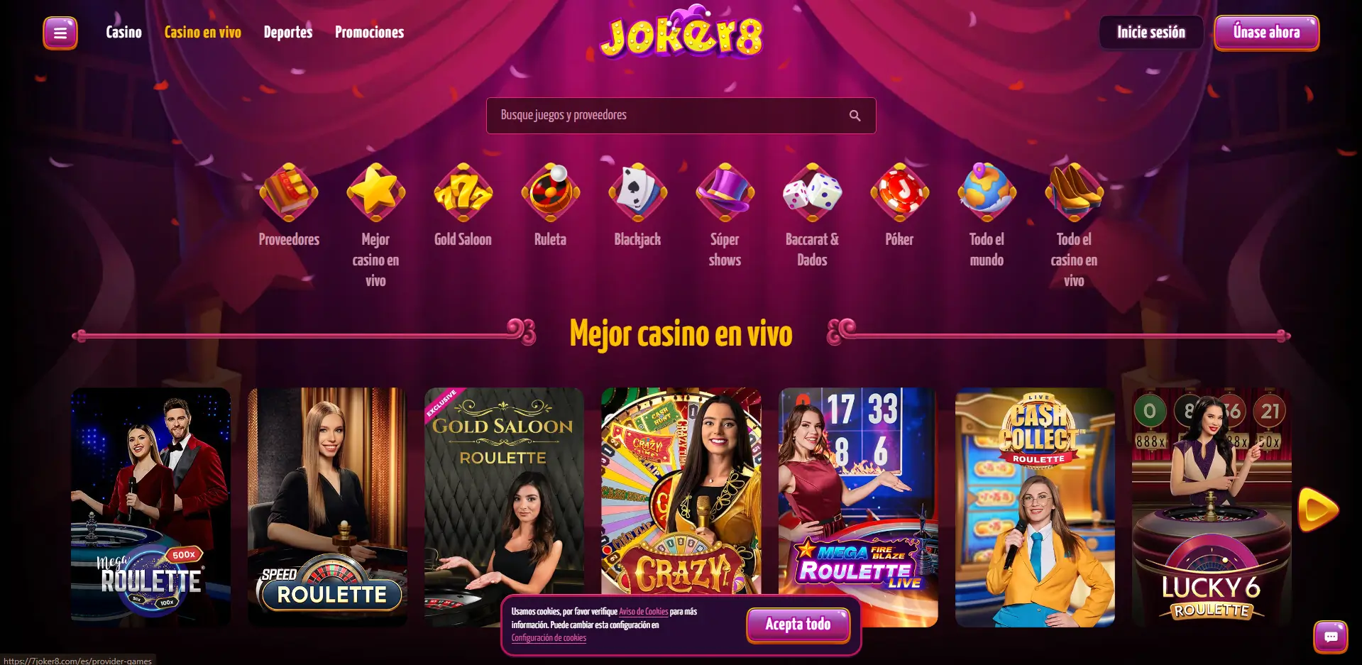 Joker8 casino en vivo